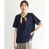 [洗える]シフォン切替えフロッキーロゴTシャツ | MK MICHEL KLEIN | 詳細画像3 