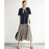 [洗える]シフォン切替えフロッキーロゴTシャツ | MK MICHEL KLEIN | 詳細画像5 