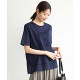 [洗える]シフォン切替えフロッキーロゴTシャツ | MK MICHEL KLEIN | 詳細画像6 