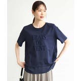 [洗える]シフォン切替えフロッキーロゴTシャツ | MK MICHEL KLEIN | 詳細画像7 