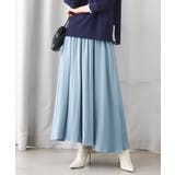 ライトブルー | 起毛サテンガウチョパンツ/洗える | MK MICHEL KLEIN