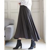 ダークグレー | 起毛サテンガウチョパンツ/洗える | MK MICHEL KLEIN