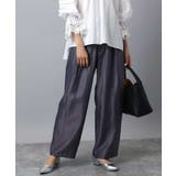 ダークグレー | サテン地バレルパンツ/洗える | MK MICHEL KLEIN