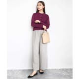 ストレートワイドパンツ(ストライプ・無地)/洗える | MK MICHEL KLEIN | 詳細画像13 