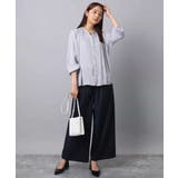 ストレートワイドパンツ(ストライプ・無地)/洗える | MK MICHEL KLEIN | 詳細画像42 