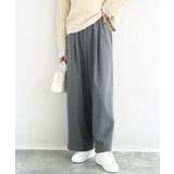 グレー | 裏起毛ワイドストレートプルオンパンツ/洗える | MK MICHEL KLEIN