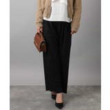 ブラック | 裏起毛ワイドストレートプルオンパンツ/洗える | MK MICHEL KLEIN