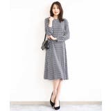 ブラック | [イージーケア]幾何柄ジャージーワンピース/洗える | MK MICHEL KLEIN