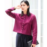 ワイン | ドット釦コンパクトニットカーディガン/洗える | MK MICHEL KLEIN