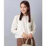 アイボリー | ドット釦コンパクトニットカーディガン/洗える | MK MICHEL KLEIN