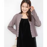 モカグレー | ドット釦コンパクトニットカーディガン/洗える | MK MICHEL KLEIN