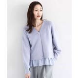 ペプラムデザインVネックニットカーディガン/洗える | MK MICHEL KLEIN | 詳細画像13 