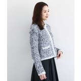 グレー | ツイードニットジャケット/洗える | MK MICHEL KLEIN