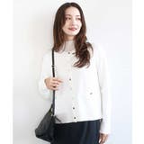 ホワイト | ジャケットライクニットカーディガン/洗える | MK MICHEL KLEIN