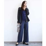 ドット釦Vネックカーディガン(無地・ボーダー)/洗える | MK MICHEL KLEIN | 詳細画像2 