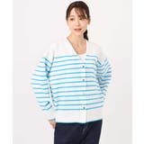 ドット釦Vネックカーディガン(無地・ボーダー)/洗える | MK MICHEL KLEIN | 詳細画像25 