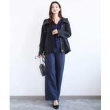 ドット釦Vネックカーディガン(無地・ボーダー)/洗える | MK MICHEL KLEIN | 詳細画像4 