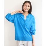 ブルー | [UVカット/接触冷感/洗える]キーネックカーディガン | MK MICHEL KLEIN