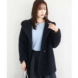 ネイビー | [超軽量]エアリアルウール ミドル丈フーデットコート | MK MICHEL KLEIN