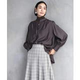 ブラウン | シアーAラインブラウス | MICHEL KLEIN