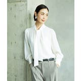 ホワイト | ボウタイブラウス | MICHEL KLEIN