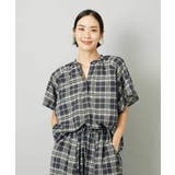 [セットアップ対応]ギャザーブラウス シアーチェック柄 | MICHEL KLEIN | 詳細画像15 