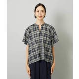 [セットアップ対応]ギャザーブラウス シアーチェック柄 | MICHEL KLEIN | 詳細画像7 