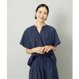 [セットアップ対応]ギャザーブラウス サッカー無地 | MICHEL KLEIN | 詳細画像2 