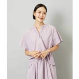 [セットアップ対応]ギャザーブラウス サッカー無地 | MICHEL KLEIN | 詳細画像8 