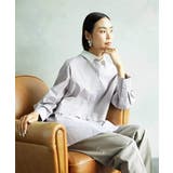 [2WAY]クレリックオーバーサイズストライプシャツ | MICHEL KLEIN | 詳細画像1 