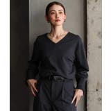 ネイビー | [セットアップ対応]ラメストライプブラウス | MICHEL KLEIN