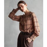 ベージュ | [セットアップ対応]ウィンドウペーンシフォンブラウス | MICHEL KLEIN