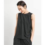 ブラック | [セットアップ対応]サイドドロストノースリーブブラウス | MICHEL KLEIN