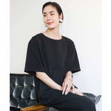 ブラック | [接触冷感]クルーネック Tブラウス(セットアップ対応) | MICHEL KLEIN