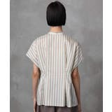 ストライプ柄デザインタックブラウス | MICHEL KLEIN | 詳細画像8 