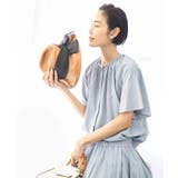 ライトブルー | [ドライタッチ]ギャザーブラウス 無地(セットアップ対応) | MICHEL KLEIN