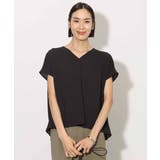 [セットアップ対応]楊柳Vネックデザインブラウス | MICHEL KLEIN | 詳細画像7 