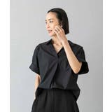 ブラック | スキッパーシャツブラウス | MICHEL KLEIN