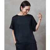 ブラック | [セットアップ対応]サテンオーバーブラウス | MICHEL KLEIN