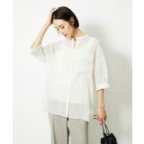 バンドカラーシアーブラウス | MICHEL KLEIN | 詳細画像20