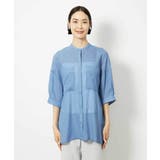 バンドカラーシアーブラウス | MICHEL KLEIN | 詳細画像34