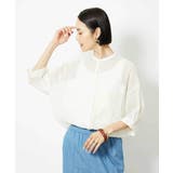 アイボリー | バンドカラーシアーブラウス | MICHEL KLEIN