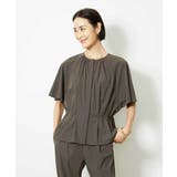 ブラウン | ［セットアップ対応/2WAY]ウエストマークギャザーブラウス | MICHEL KLEIN