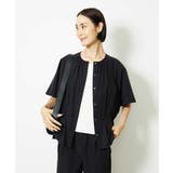 ブラック | ［セットアップ対応/2WAY]ウエストマークギャザーブラウス | MICHEL KLEIN