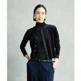 ブラック | シアーベロアクルーネックカーディガン | MICHEL KLEIN