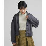 ダークグレー(93) | 裏起毛ジャージーVネックカーディガン | MICHEL KLEIN