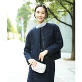 ネイビー | [セットアップ対応]ファンシーツイードショートジャケット | MICHEL KLEIN