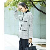 グレー | [セットアップ対応]ファンシーツイードロングジャケット | MICHEL KLEIN