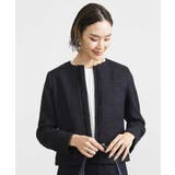 ネイビー(57) | [セットアップ対応]ファンシーツイードノーカラージャケット | MICHEL KLEIN