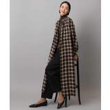 バンドカラーチェックシャツワンピース | MICHEL KLEIN | 詳細画像3 